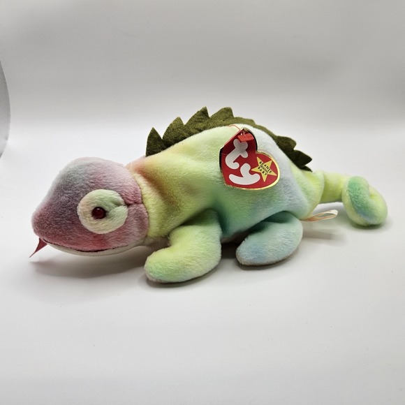 Ty Beanie Babie Bundle: Crooks, Stinger, Iggy.‎ Lizzy, And Teenie Beanie Iggy - Picture 2 of 11